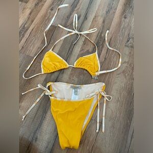 Burberry yellow triangle swimsuit